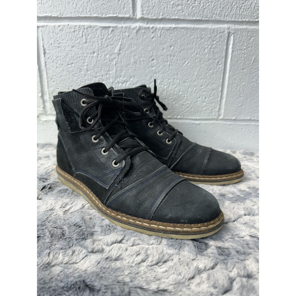 Freebird by Steven Fisk Black Leather Lace-Up Ankle Chukka Boots Men’s 43 US 10